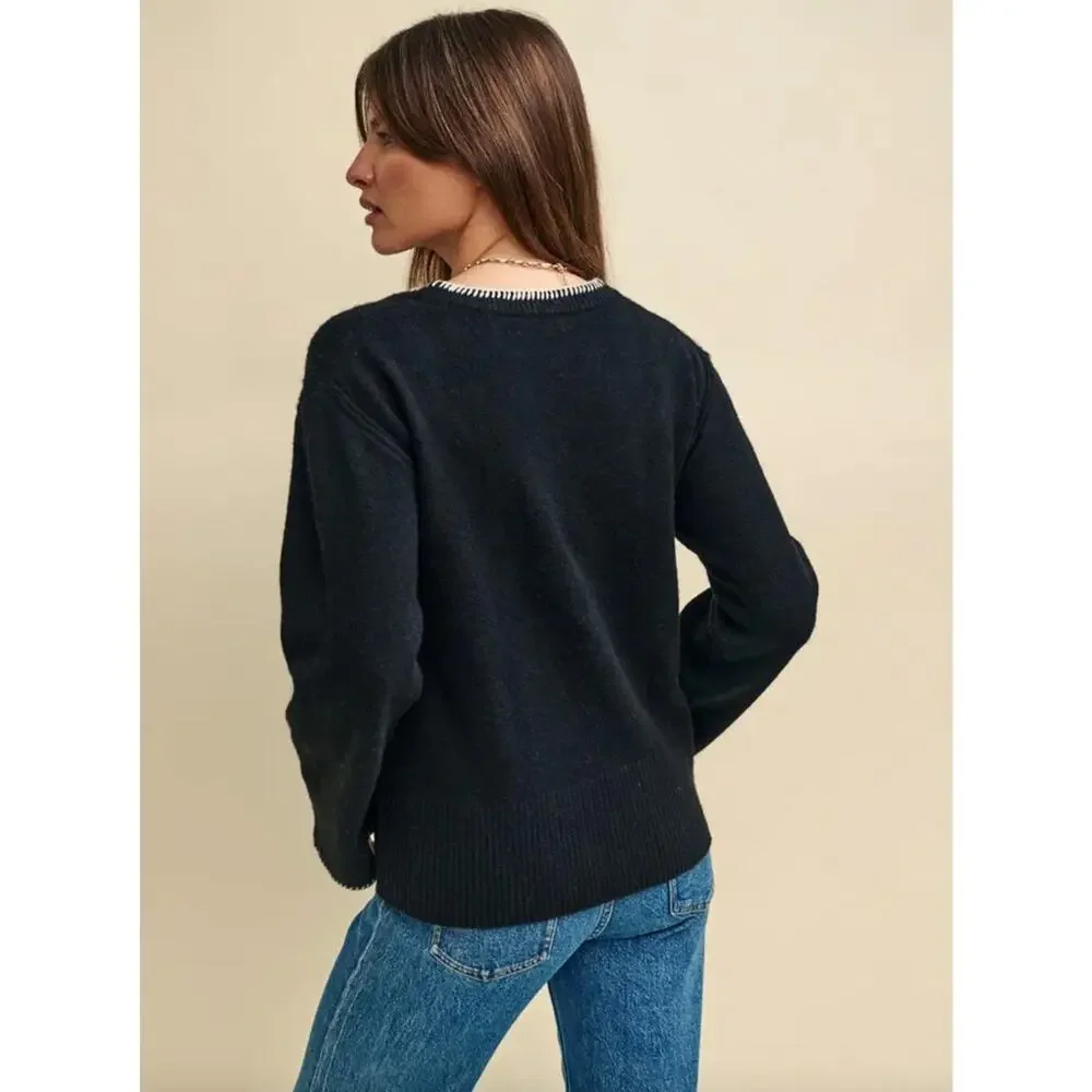 Nobody's Child Whip Stitch Wool Scoop Neck Jumper & Skirt SET
